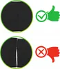 Comparison of two pieces of black felt, one intact and one torn, with positive and negative icons. Anteprima dell’immagine prodotto