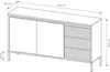 Masseno Kommode SENSATO 154 cm Sideboard mit 3 Schubladen Produktbild-Vorschau 7
