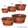 Plastard Blumenschale Terrakotta Ø 25 cm mit Untersetzer - Produktbild-Vorschau 4