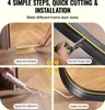 A collage of four images showing the steps to install a door seal strip. Náhled obrázku produktu