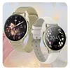 Two smartwatches are displayed against a soft, abstract background. Podgląd zdjęcia produktu