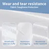 Marketing image showing fabric features with text overlays. Produktbild-Vorschau