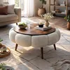 Couchtisch aus Holz "Papatya 60" - 60 x 60 x 44 cm - Weiß Produktbild-Vorschau 2