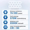 MasterLED Hexagon LED Deckenleuchte Werkstattlampe 14L Set Produktbild-Vorschau 3