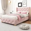 Boxspringbed 90x200 cm in roze kleur, met lattenbodem, Productafbeelding-voorbeeld 3