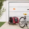 vidaXL Príves na bicykel Psy Červená a sivá Oxford tkanina Náhľad obrázku produktu 2
