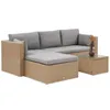 BEAUTYSOFA | SEVILLA Polyrattan Gartenlounge Beige – Produktbild-Vorschau 6