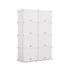 A white modular shoe rack with 8 cubbies, shown against a white background. Voir les images du produit