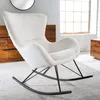 Design Schaukelstuhl SCANDINAVIA SWING weiß Bouclé Sessel Produktbild-Vorschau 1