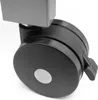 A close-up of a black caster wheel with a silver circular accent, attached to a gray metal leg. Náhled obrázku produktu