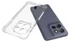 A clear phone case is shown next to a gray smartphone. Produktbild-Vorschau