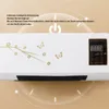 A close-up marketing image of a white wall-mounted heater with a digital display and decorative elements. Produktbild-Vorschau