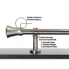 A close-up view of a curtain rod with annotations explaining its features. Produktbild-Vorschau