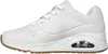 A side view of a white Skechers sneaker with a brown sole. Podgląd zdjęcia produktu