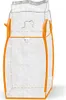 A diagram of a large white bag with orange straps and stitching. Produktbild-Vorschau