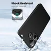 A black phone case is shown at an angle, appearing to be dropped onto ice. There are graphics and text highlighting its shock-resistant features. Produktbild-Vorschau