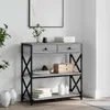 vidaXL Table console Gris Sonoma 75x28x75 cm Bois composite Voir les images du produit 2