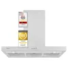 A white range hood with awards and certifications displayed on the front. Produktbild-Vorschau