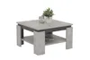 A square coffee table with a concrete-like finish and black legs, shown from a diagonal angle. Podgląd zdjęcia produktu