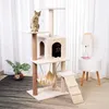 Škrabadlo pro kočky, 5 pater, 125 cm, domeček, houpací síť, Náhled obrázku produktu 2