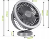 Ventilatore da tavolo con batteria e luce 48xSMD grigio Anteprima dell’immagine prodotto 12