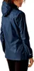 A woman wearing a blue rain jacket, shown from the back. Produktbild-Vorschau