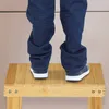 Poggiapiedi Relaxdays in bambù, fino a 100 kg, sgabello Anteprima dell’immagine prodotto 3