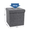 Šedý prošívaný puf 38 cm sedák podnožka Náhled obrázku produktu 3