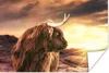 MuchoWow® Poster Schottischer Hochländer - Sonne - Horizont Produktbild-Vorschau 1