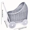 Puppenwagen aus weiden in der Farbe ecru 48x30x45cm - Produktbild-Vorschau 4