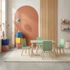 Set tavolo rettangolare per bambini in legno di pino con 4 Anteprima dell’immagine prodotto 5