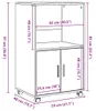 vidaXL Skříňka na kolečkách Sonoma dub 55x40x91 cm materiál Náhled obrázku produktu 8