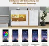 MODFU Hochglanz Kommode Sideboard mit 3 Türen, Schrank Produktbild-Vorschau 4