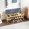 COSTWAY Ławka na buty z siedziskiem, ławka bambusowa, ławka Podgląd zdjęcia produktu 2