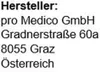 Textual information about the manufacturer of a product. Produktbild-Vorschau