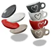 Moderne Keramik Espresso-Tassen 4er Set beige weiß rot grau Produktbild-Vorschau 1