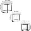 Couchtisch-Set Vicco Montreal Weiß/Schwarz 55 x 55 cm 3 Produktbild-Vorschau 6