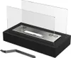 A tabletop fireplace with glass wind guards, presented on a white background. Náhľad obrázku produktu