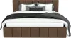 A bed with pillows and blankets. Produktbild-Vorschau
