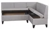A grey corner sofa with its storage compartments open, shown against a white background. Produktbild-Vorschau