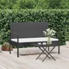 vidaXL Banc de jardin avec coussins Noir 105 cm Poly rotin Voir les images du produit 2