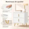 Petit Table de Chevet, Appoint avec 2 Tiroirs, Structure en Voir les images du produit 4