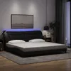 vidaXL Struttura letto con LED senza materasso "Hvar" nero Anteprima dell’immagine prodotto 2