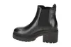 A black leather Chelsea boot with a thick sole and heel, shown from the side against a white background. Produktbild-Vorschau