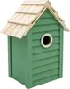 3.07 Nistkasten HAUS in grün mit natur Dach - ca. 25x18x12 Produktbild-Vorschau 1