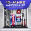 A drawer filled with tools and batteries, with a promotional banner at the top. Produktbild-Vorschau