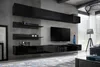 A modern living room with a wall-mounted entertainment unit and television. Náhled obrázku produktu
