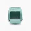 A teal and gray plastic storage container with its front door open, shown against a white background. Produktbild-Vorschau