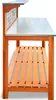 A side view of a wooden potting bench with a metal top and a slatted shelf. Anteprima dell’immagine prodotto