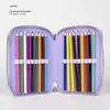 An open pencil case filled with colored pencils. Voir les images du produit